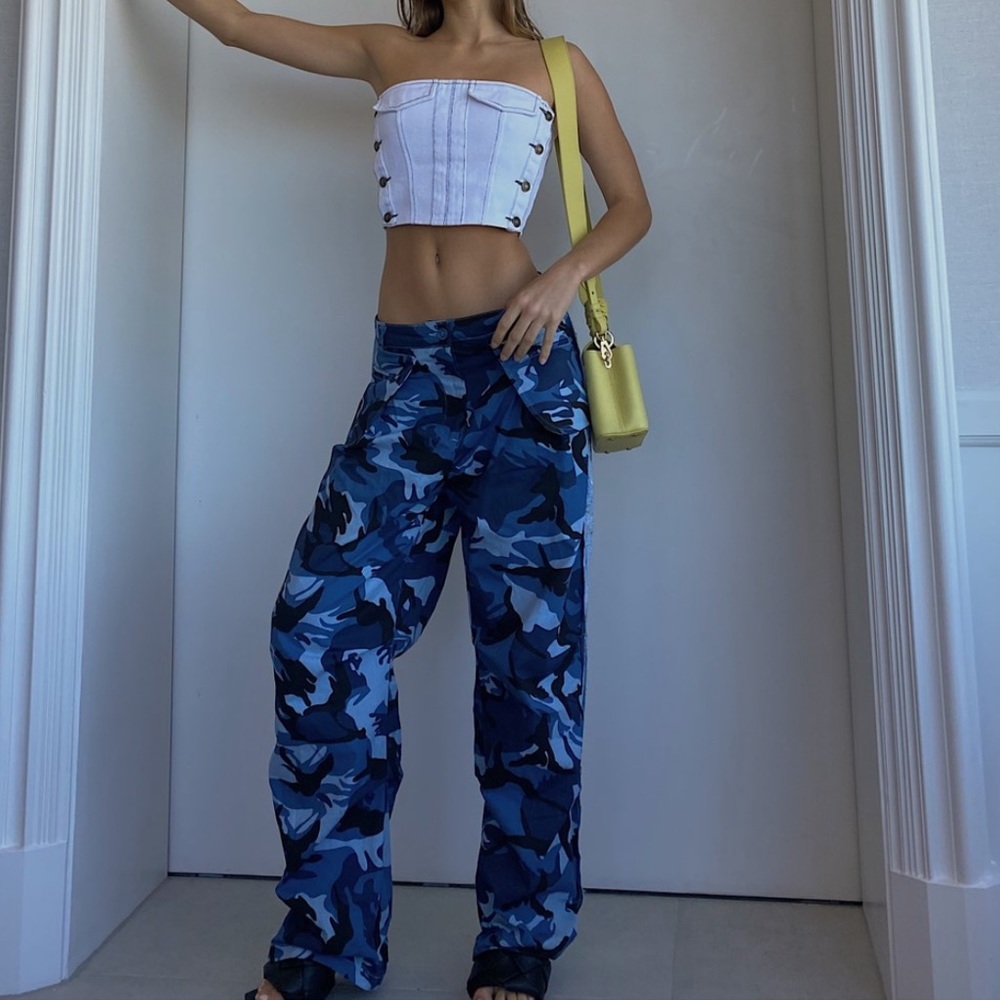 LIONESS OFFICIAL BLUE CAMO PANTS